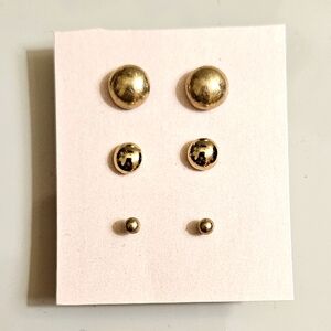 Goldtone Stud Earrings Set